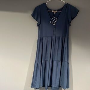 Blue tiered dress